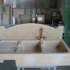 Lavello per cucina in marmo o pietra Modello 2 fonti e gocciolatoio a raggiera in marmo