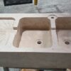 Lavello per cucina in marmo o pietra Modello 2 fonti e gocciolatoio a raggiera in marmo